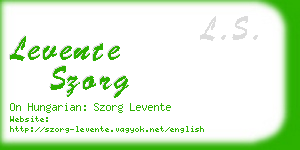 levente szorg business card